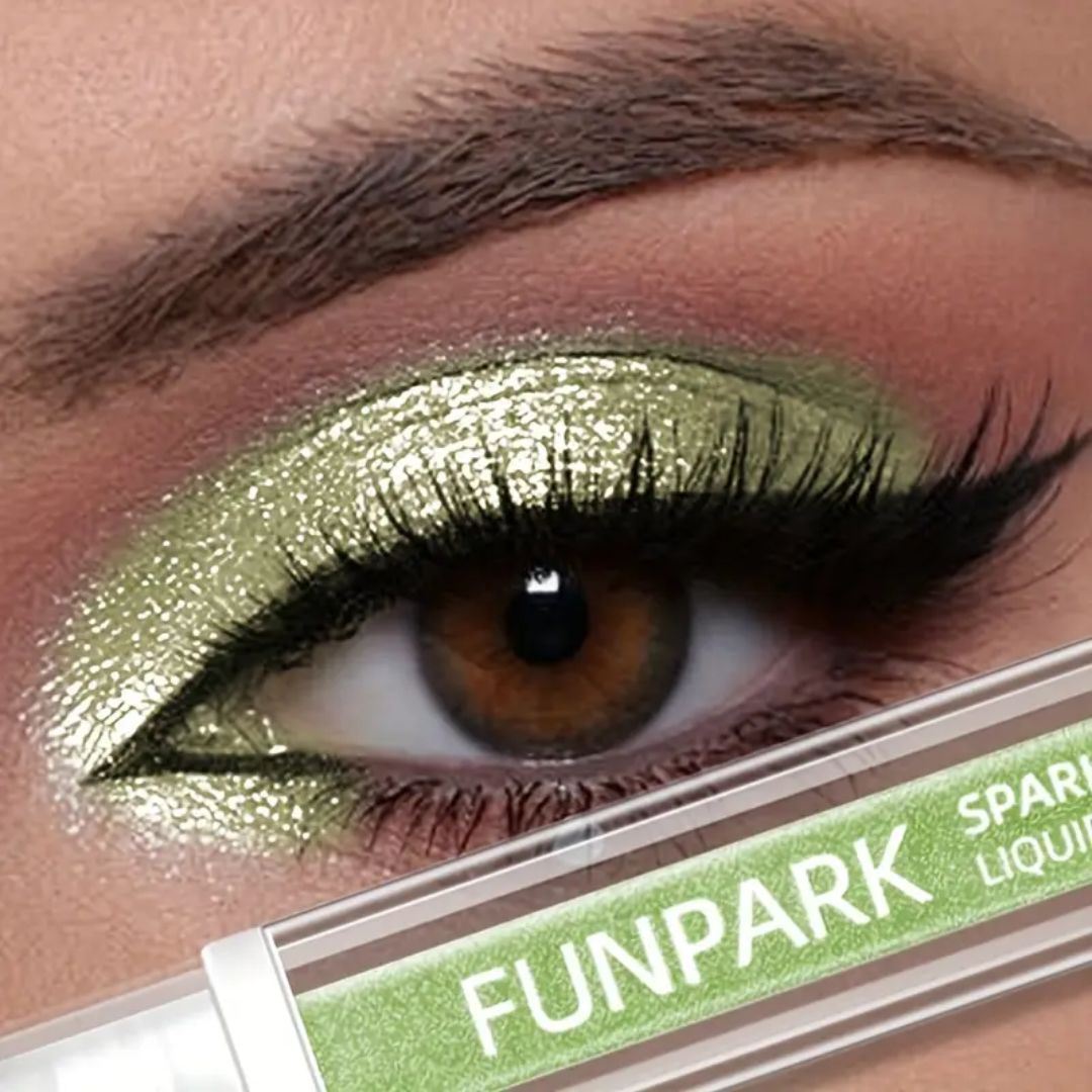 Funpark makeup gloss liquid eyeshadow sparkle makeover green eyeshadow